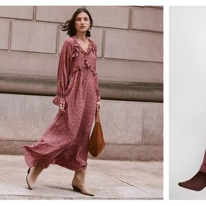 Loft Floral Ruffle Maxi Dress